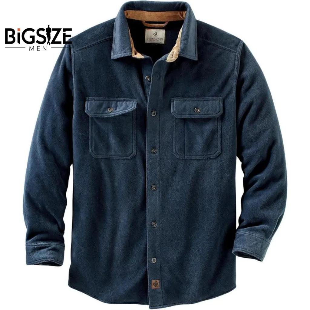 Men’s Big Size Button-Down Flannel Shirt